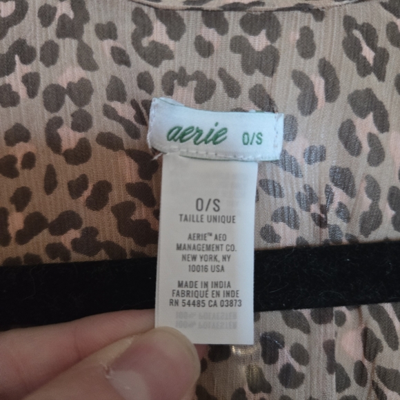 Aerie Leopard Print Sheer Kimono Wrap – O/S – Festival & Y2K Style - Picture 2 of 3